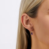 Purple Amethyst Earrings in 9ct Yellow Gold