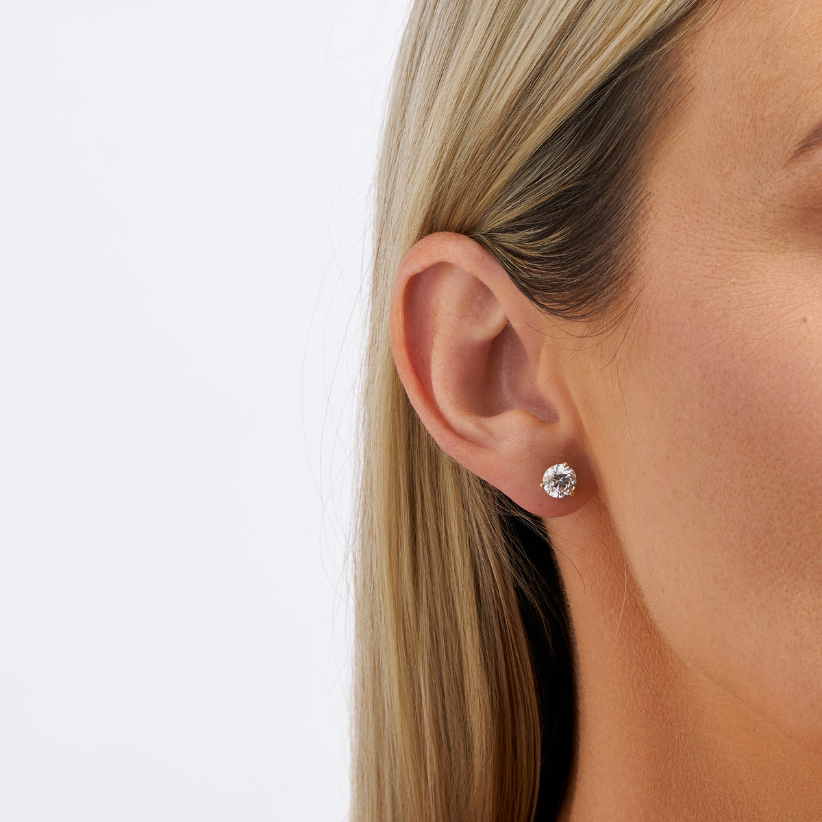 2.00ct TW Lab-Grown Diamond Solitaire Stud Earrings in 18ct Yellow Gold