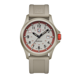 Luminox Watch with Tan Band and a Textured Grey Face