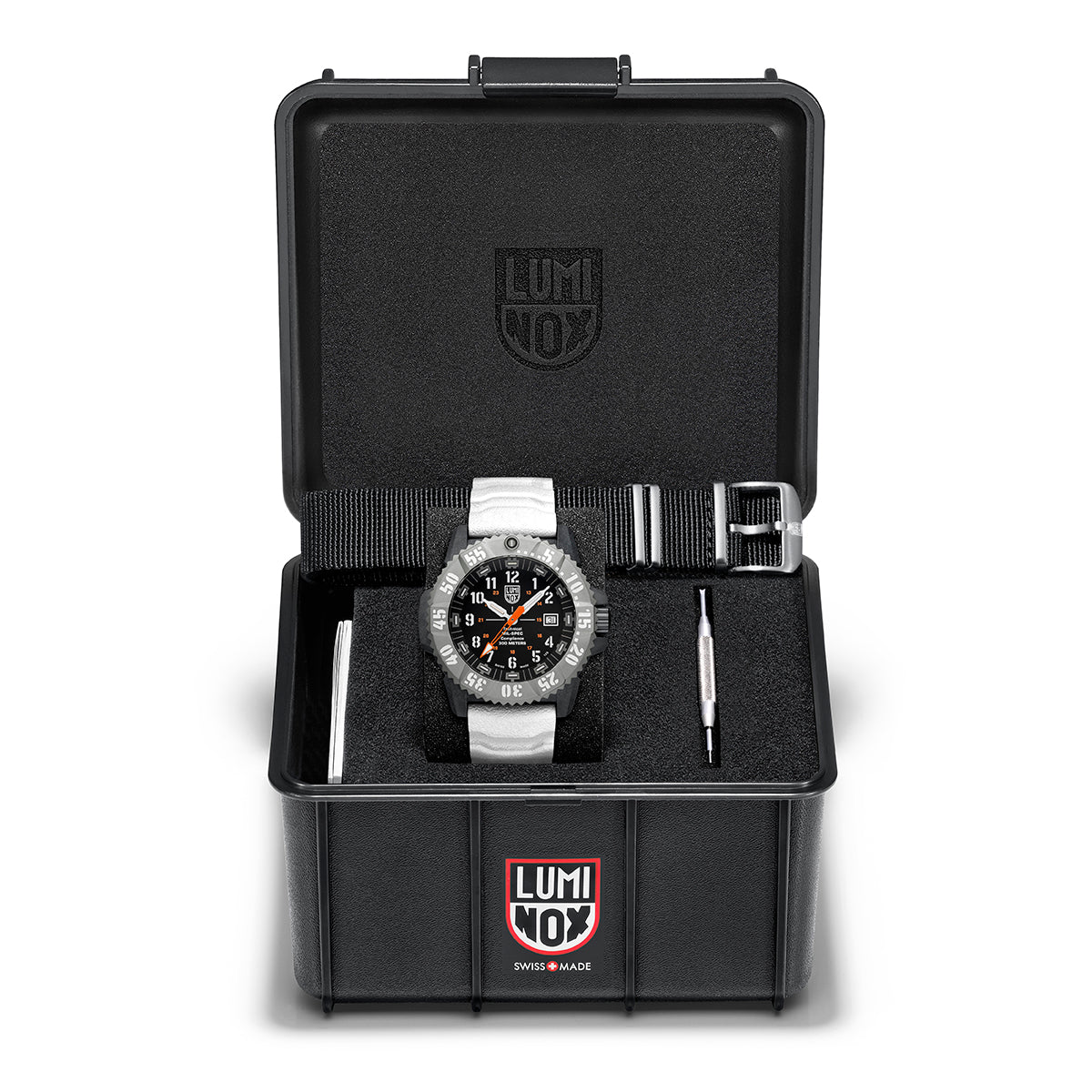 Front view of the Luminox MIL-SPEC Men's 46mm Quartz Watch XL.3359.SET in presentation box