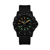 Luminox RECON Point Man Heritage Men's 45mm Quartz Watch XL.8825.H.SET glowing in the dark with Luminox Light Technology. The self-powered tritium tubes on the hands and markers of this RECON Point Man Heritage watch glow constantly for up to 25 years.