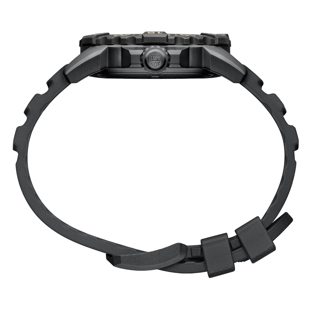 Side Profile of a Black Luminox Watch
