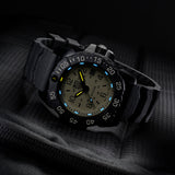 Luminox Watch with Black Band and Tan Face with Blue Lume