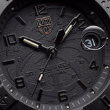 Close up of Black Luminox Watch Dial