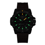 Black Luminox watch with green lume