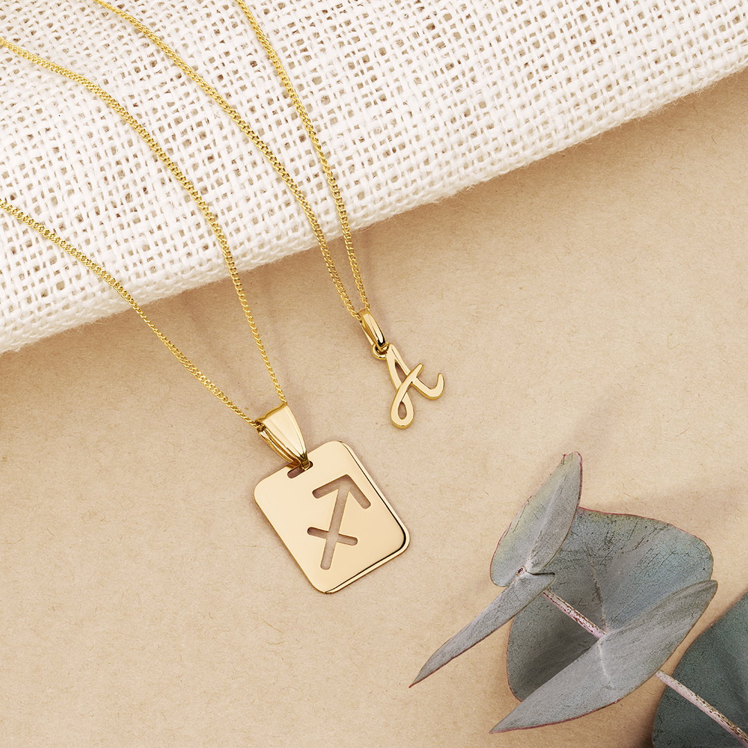 Initial Pendant in 9ct Yellow Gold