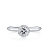 Amāre® 0.37ct TW Certified Round Brilliant Cut Centre Diamond Halo Engagement Ring in Platinum