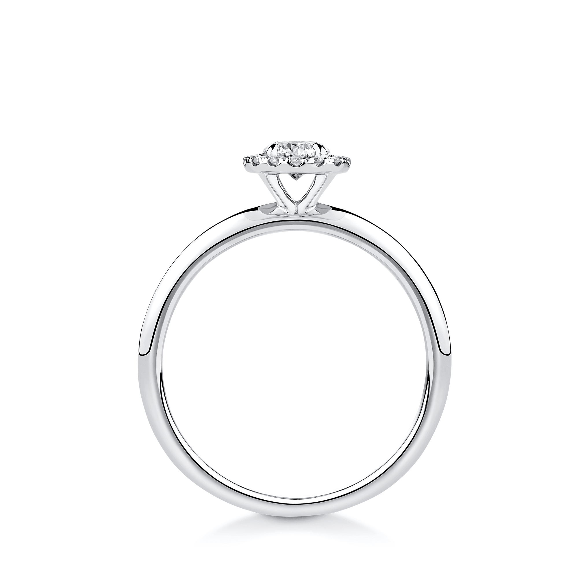 Amāre® 0.37ct TW Certified Round Brilliant Cut Centre Diamond Halo Engagement Ring in Platinum