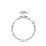 Amāre® 0.37ct TW Certified Round Brilliant Cut Centre Diamond Halo Engagement Ring in Platinum