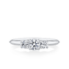 Amāre® 0.50 Carat TW Diamond Three Stone Engagement Ring set in Platinum