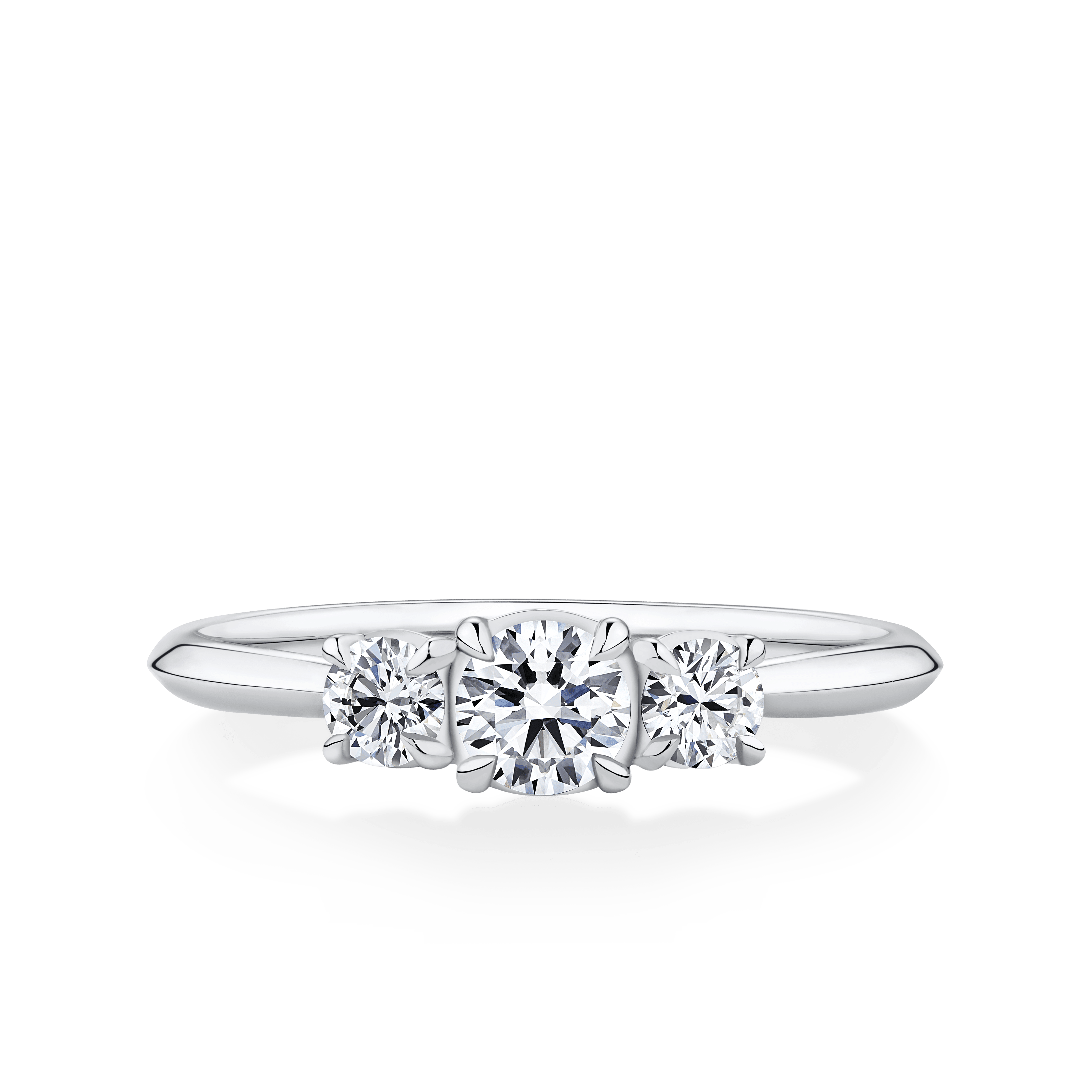 Amāre® 0.50 Carat TW Diamond Three Stone Engagement Ring set in Platinum