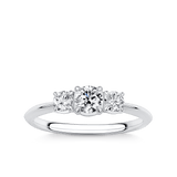 Amāre® 0.50 Carat TW Diamond Three Stone Engagement Ring set in Platinum