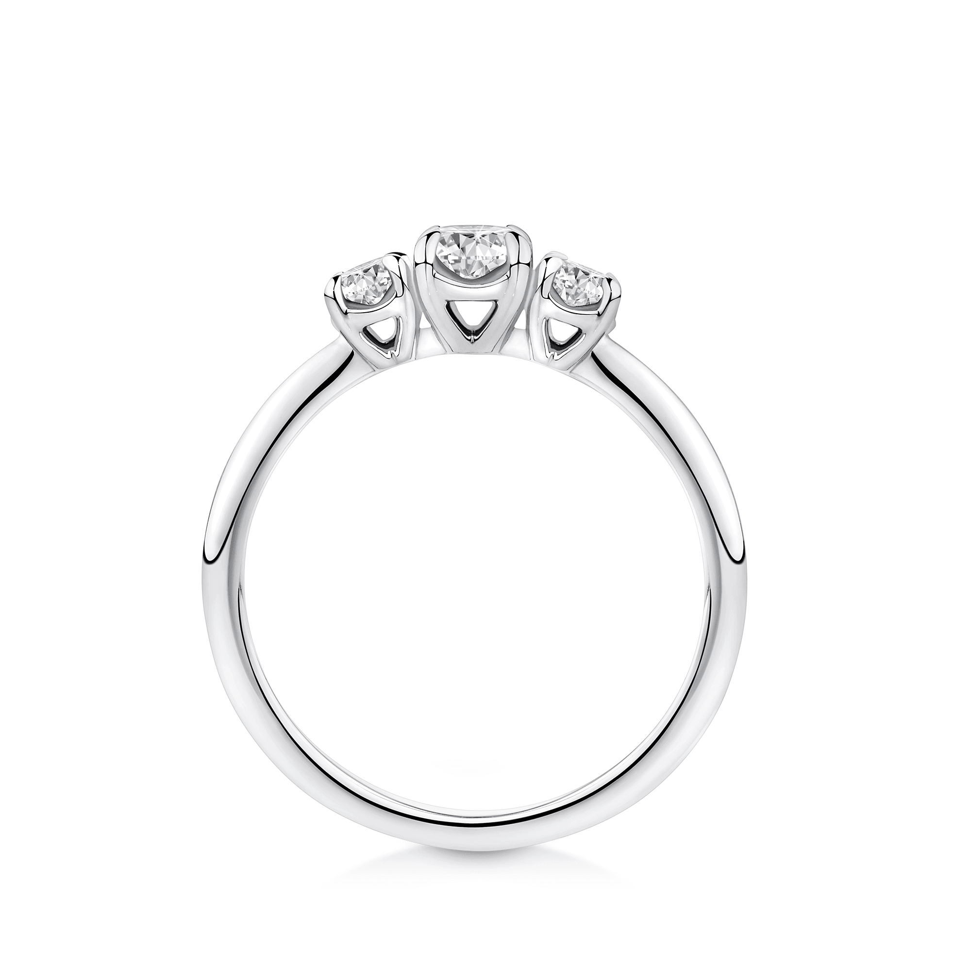 Amāre® 0.50 Carat TW Diamond Three Stone Engagement Ring set in Platinum