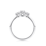 Amāre® 0.50 Carat TW Diamond Three Stone Engagement Ring set in Platinum