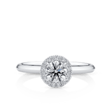 Amāre® 0.70 Carat TW Diamond Halo Engagement Ring set in Platinum