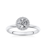 Amāre® 0.70 Carat TW Diamond Halo Engagement Ring set in Platinum