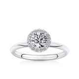 Amāre® 0.70 Carat TW Diamond Halo Engagement Ring set in Platinum