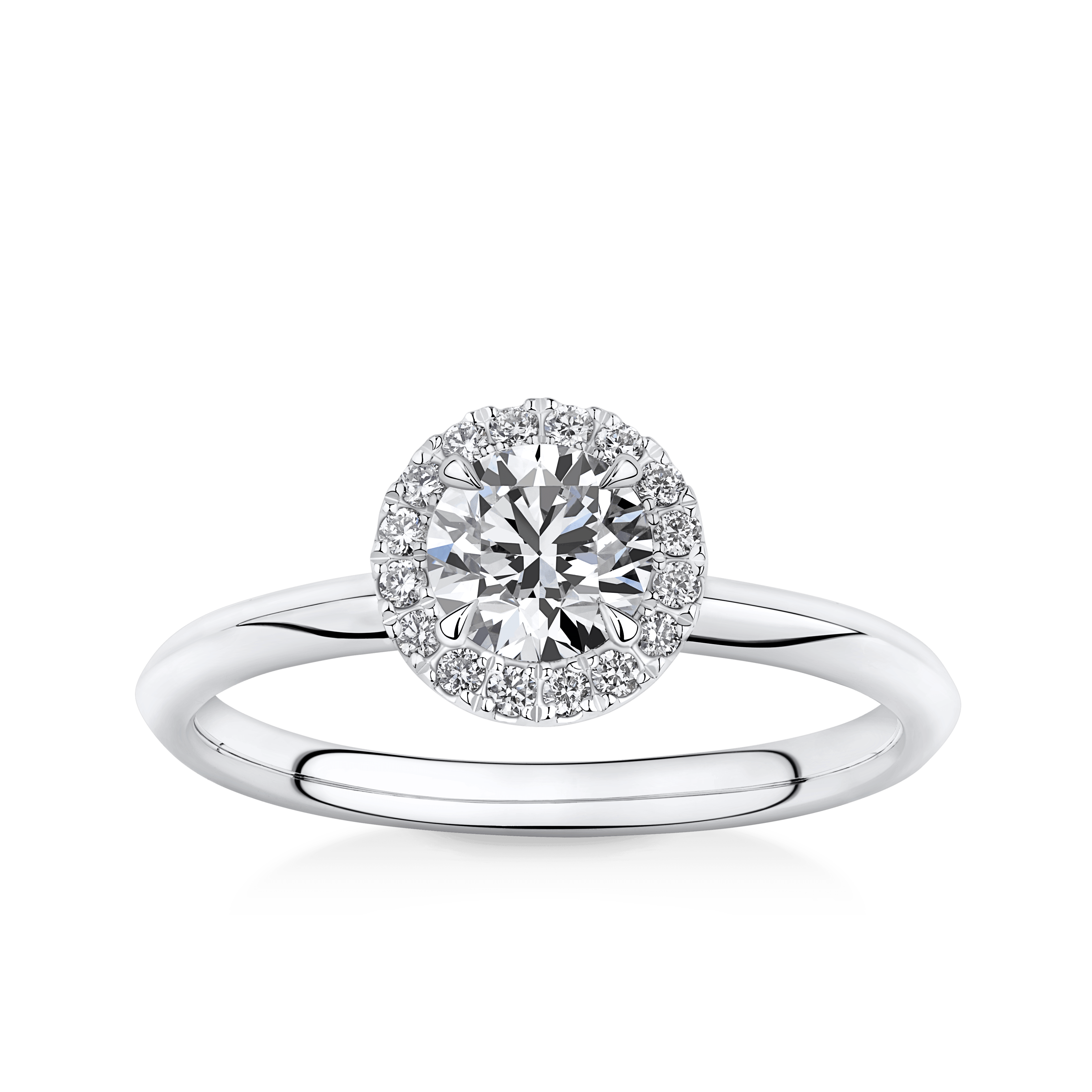 Amāre® 0.70 Carat TW Diamond Halo Engagement Ring set in Platinum