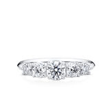 Amāre® 1.00ct TW Round Brilliant Cut Diamond Five Stone Ring in Platinum