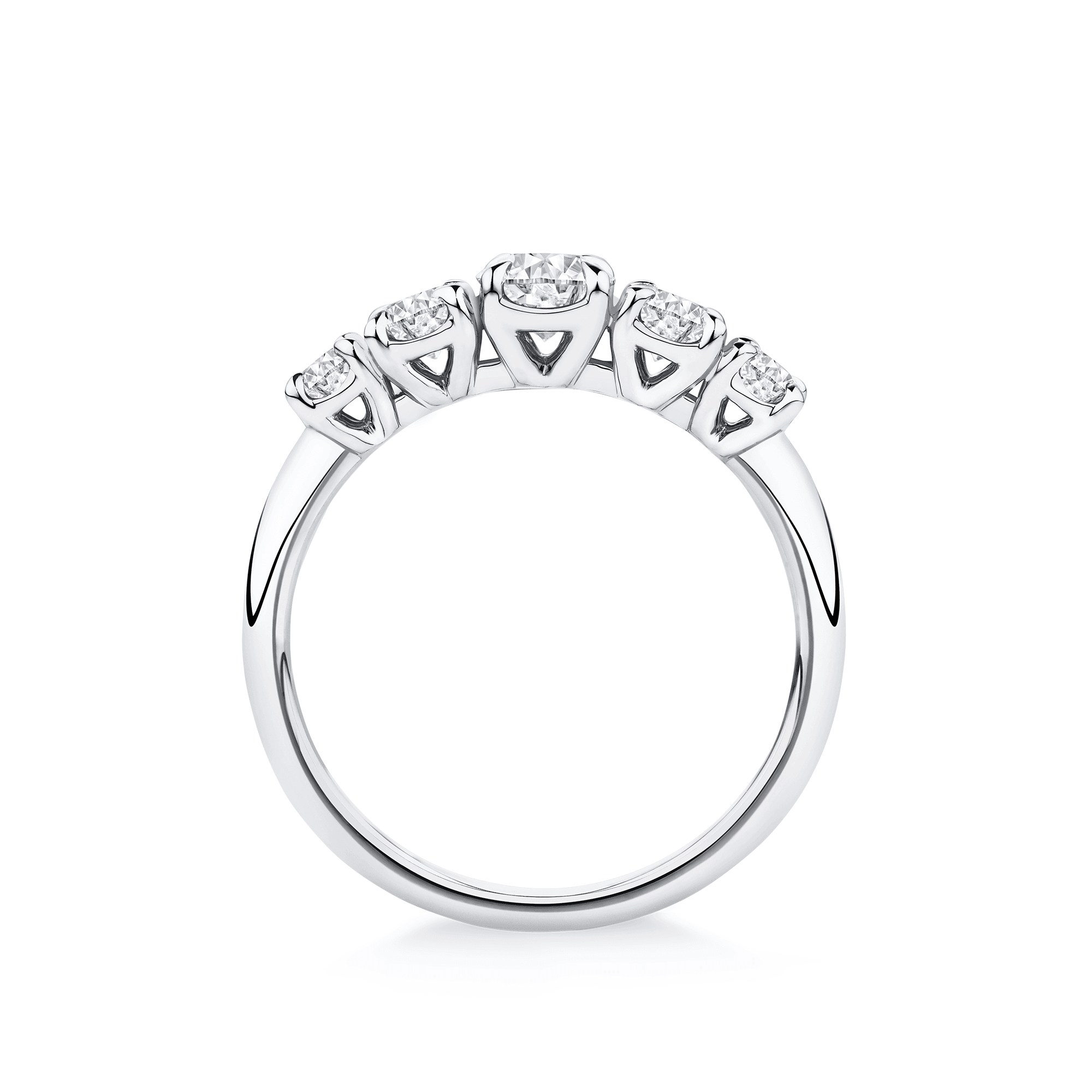 Amāre® 1.00ct TW Round Brilliant Cut Diamond Five Stone Ring in Platinum