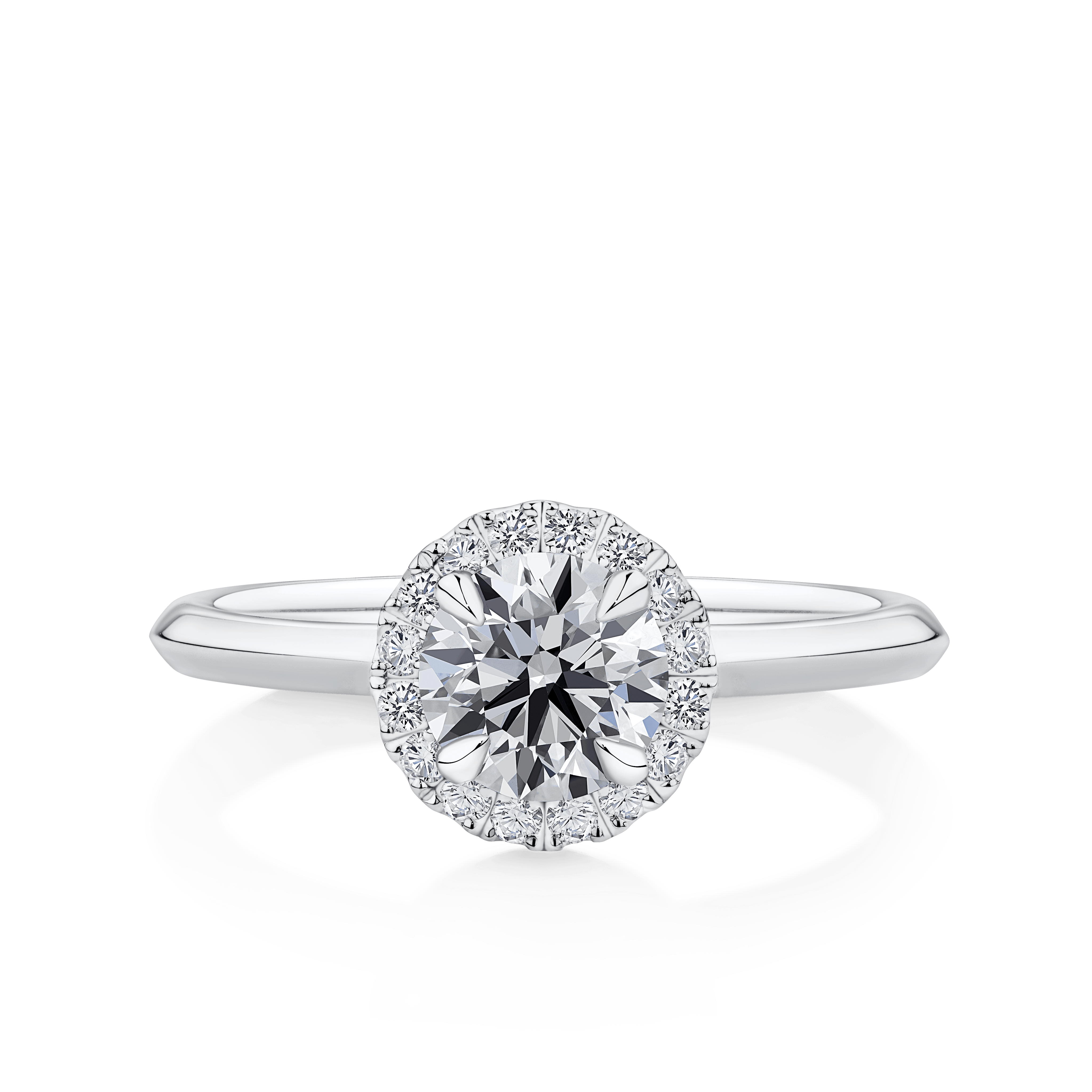 Amāre® 1.00 Carat TW Diamond Halo Engagement Ring set in Platinum