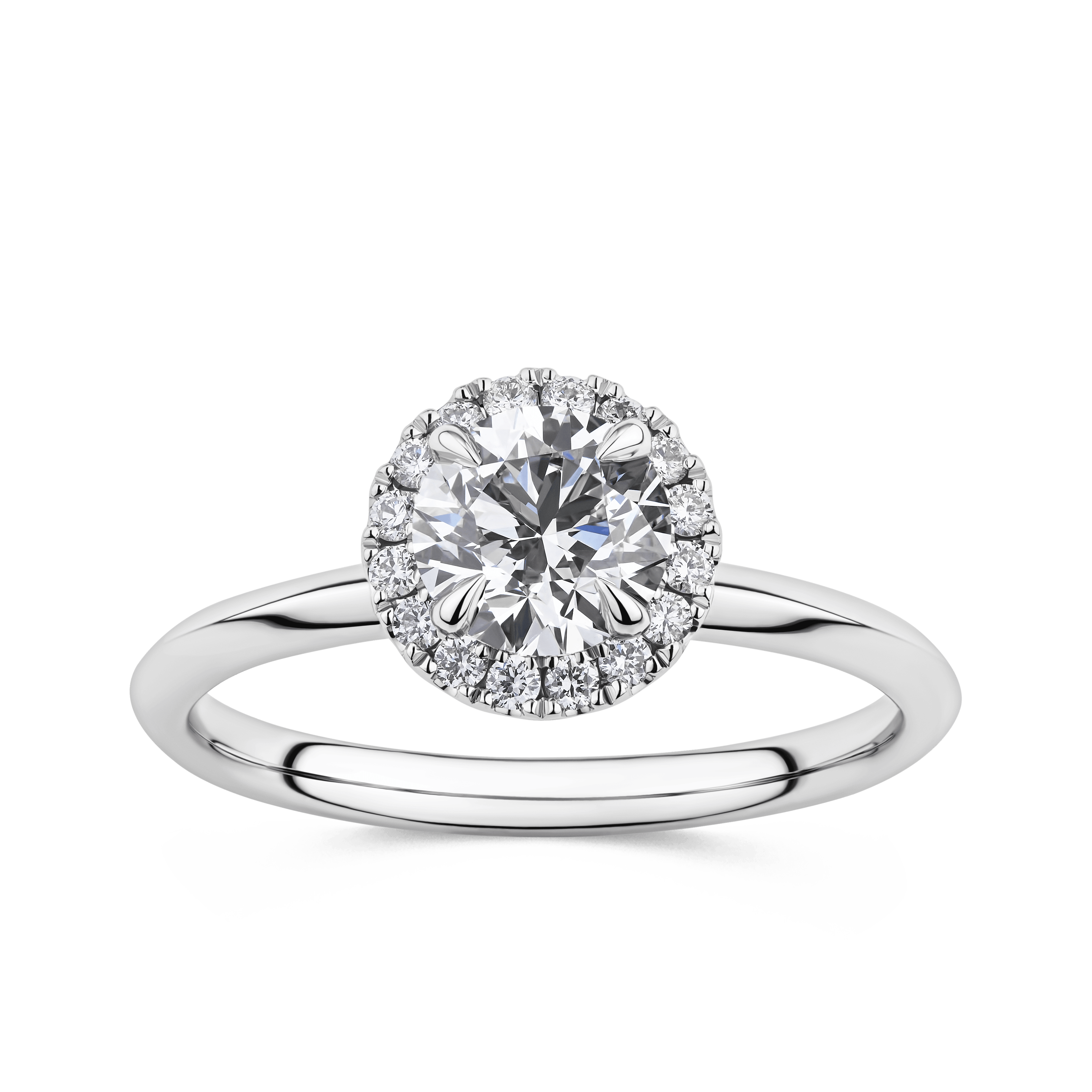 Amāre® 1.00 Carat TW Diamond Halo Engagement Ring set in Platinum