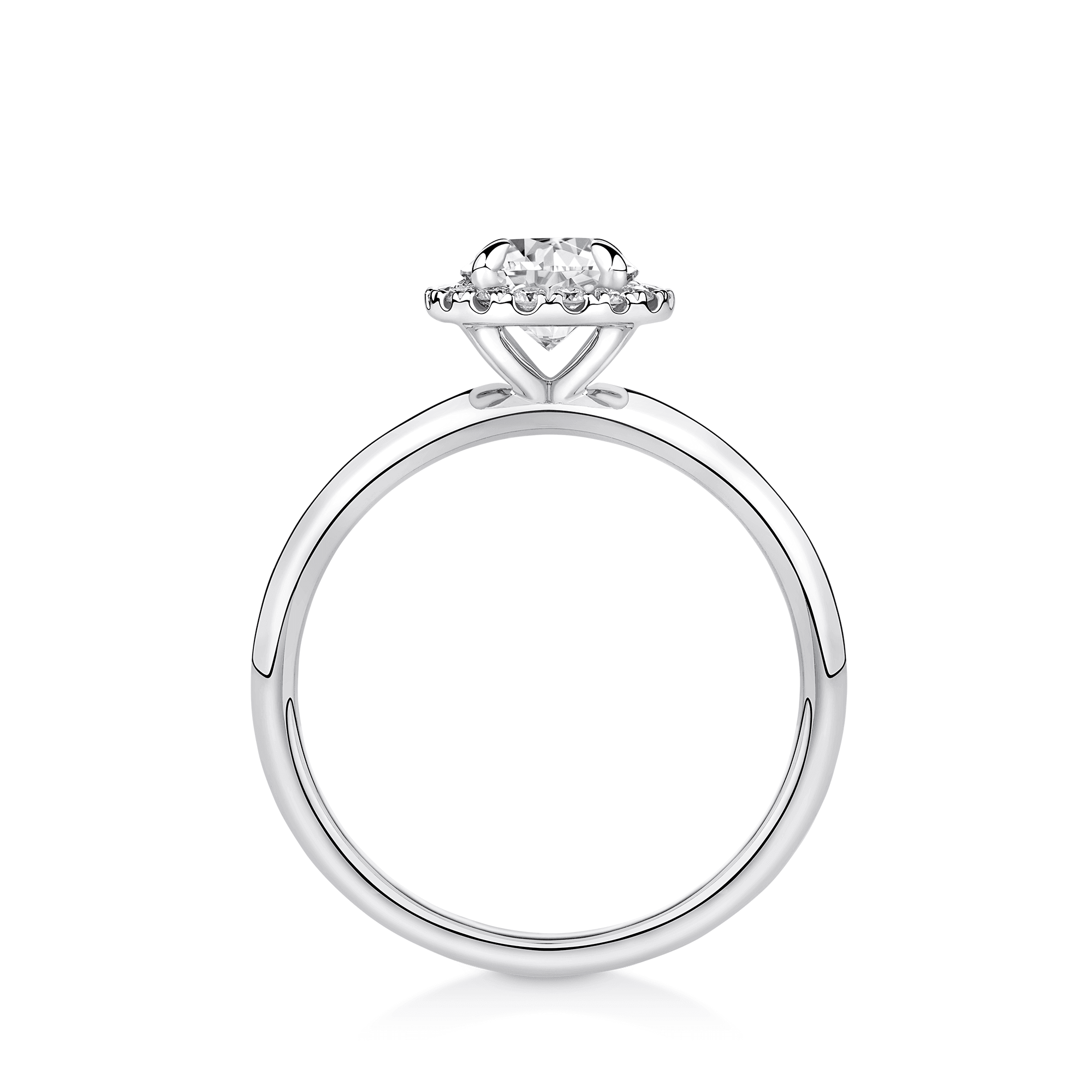 Amāre® 1.00 Carat TW Diamond Halo Engagement Ring set in Platinum
