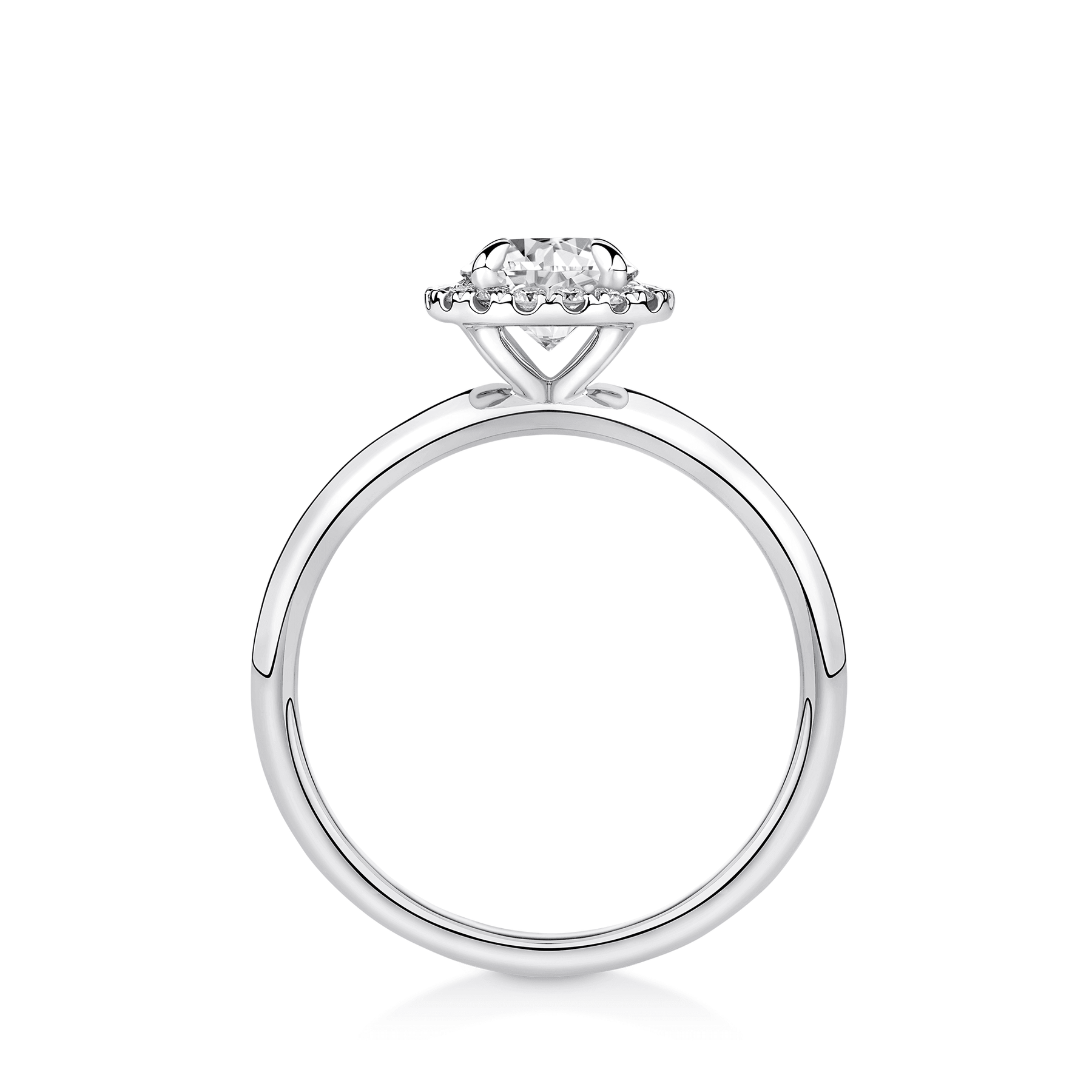 Amāre 1.00 Carat TW Diamond Halo Engagement Ring set in Platinum - Wallace Bishop