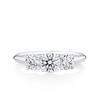 Amāre® 1.00 Carat TW Diamond Three Stone Engagement Ring in Platinum
