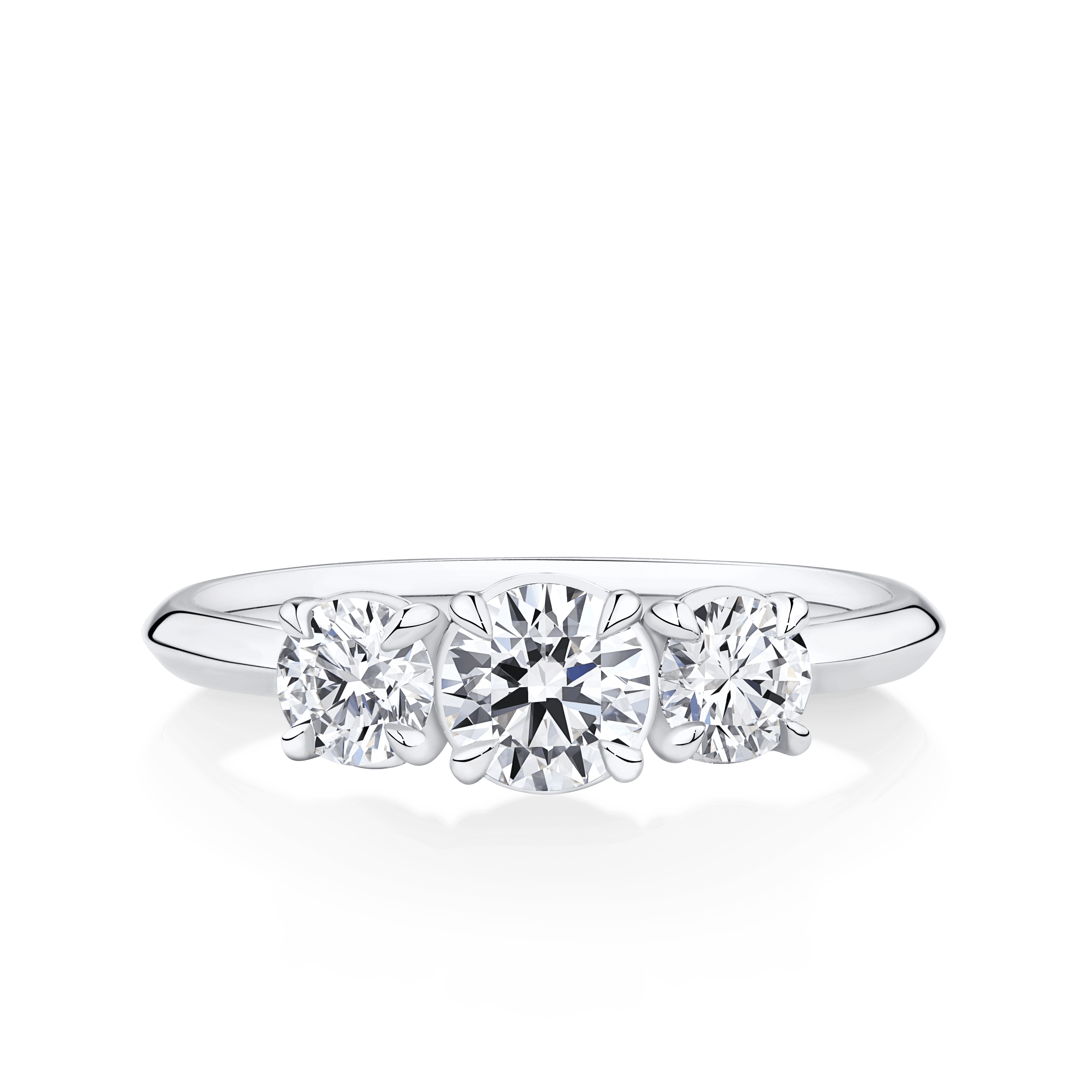 Amāre® 1.00 Carat TW Diamond Three Stone Engagement Ring in Platinum