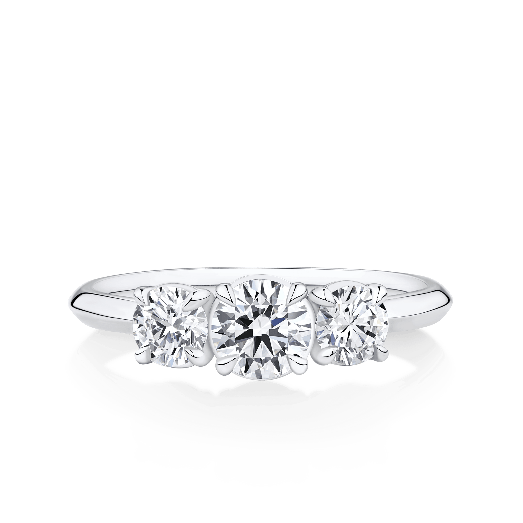 Amāre 1.00 Carat TW Diamond Three Stone Engagement Ring set in Platinum - Wallace Bishop