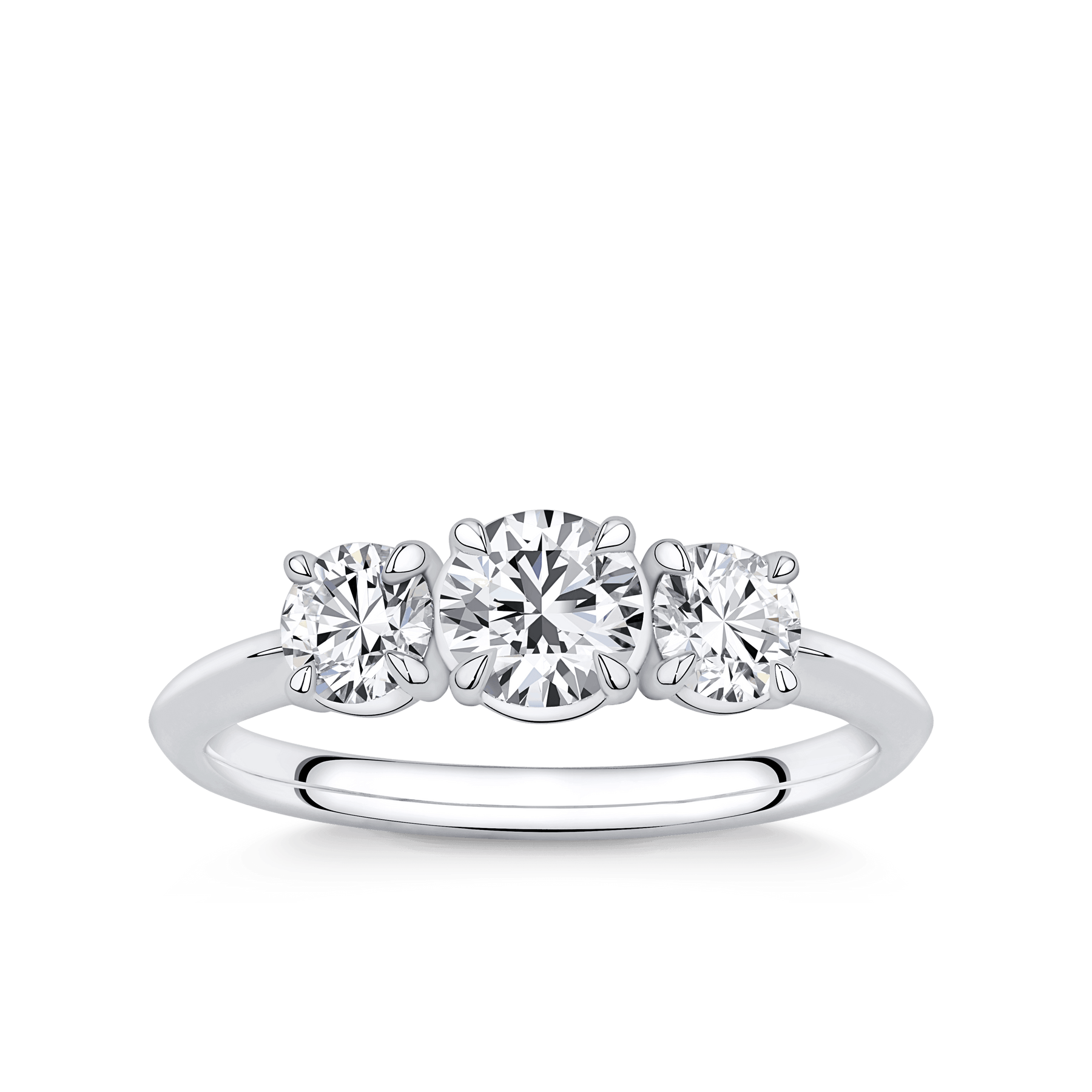 Amāre 1.00 Carat TW Diamond Three Stone Engagement Ring set in Platinum - Wallace Bishop