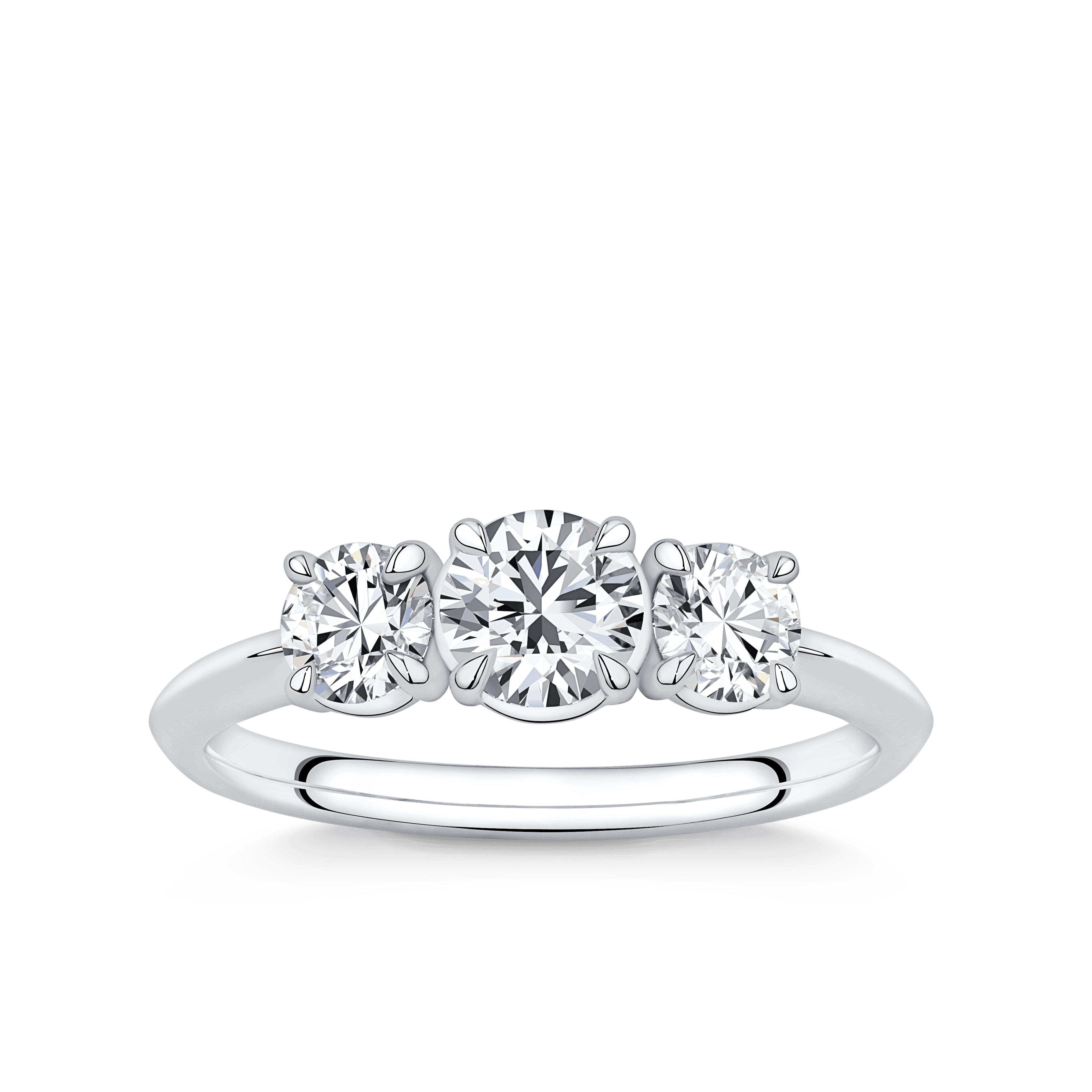 Amāre® 1.00 Carat TW Diamond Three Stone Engagement Ring in Platinum