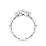 Amāre 1.00 Carat TW Diamond Three Stone Engagement Ring set in Platinum - Wallace Bishop