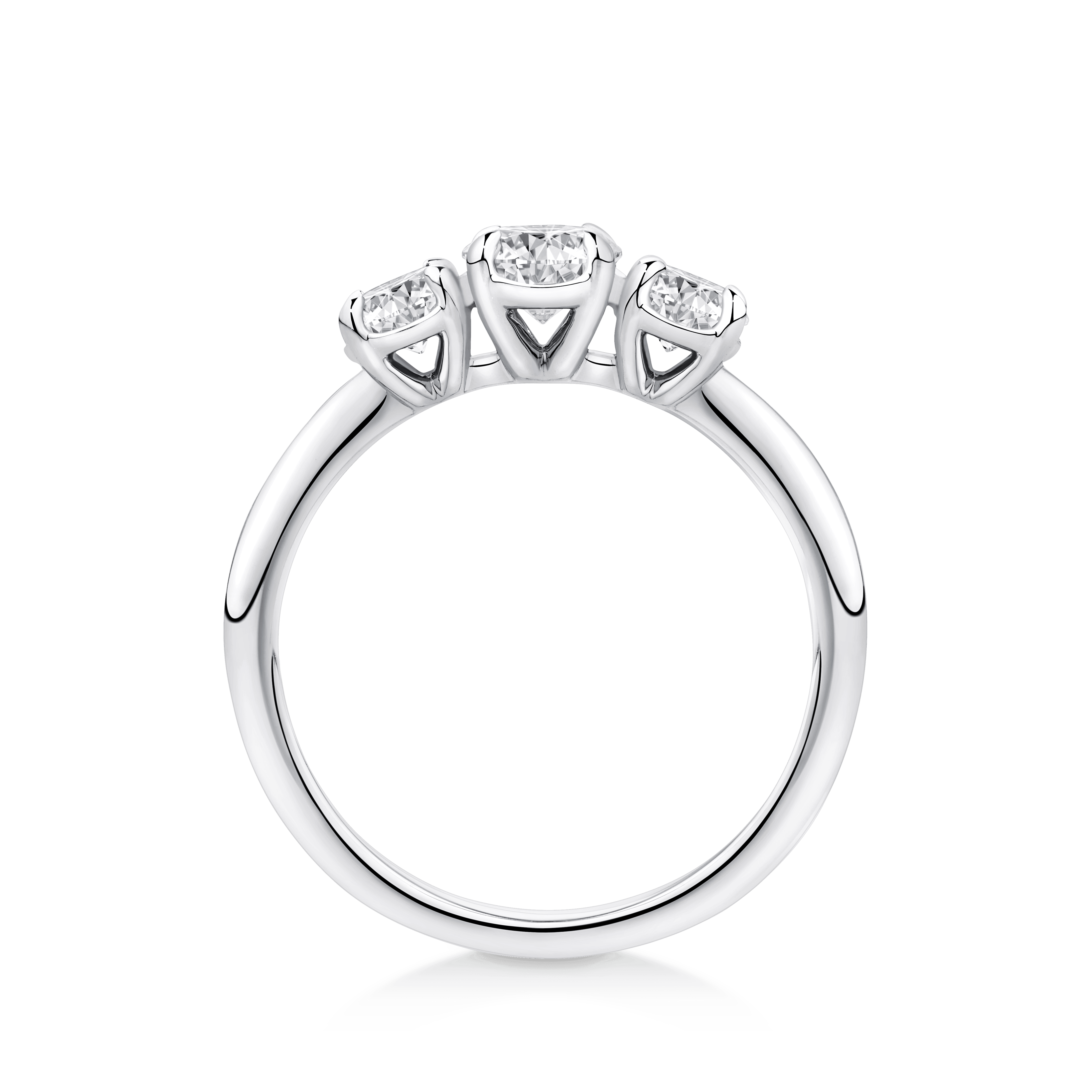 Amāre 1.00 Carat TW Diamond Three Stone Engagement Ring set in Platinum - Wallace Bishop