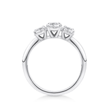 Amāre® 1.00 Carat TW Diamond Three Stone Engagement Ring in Platinum