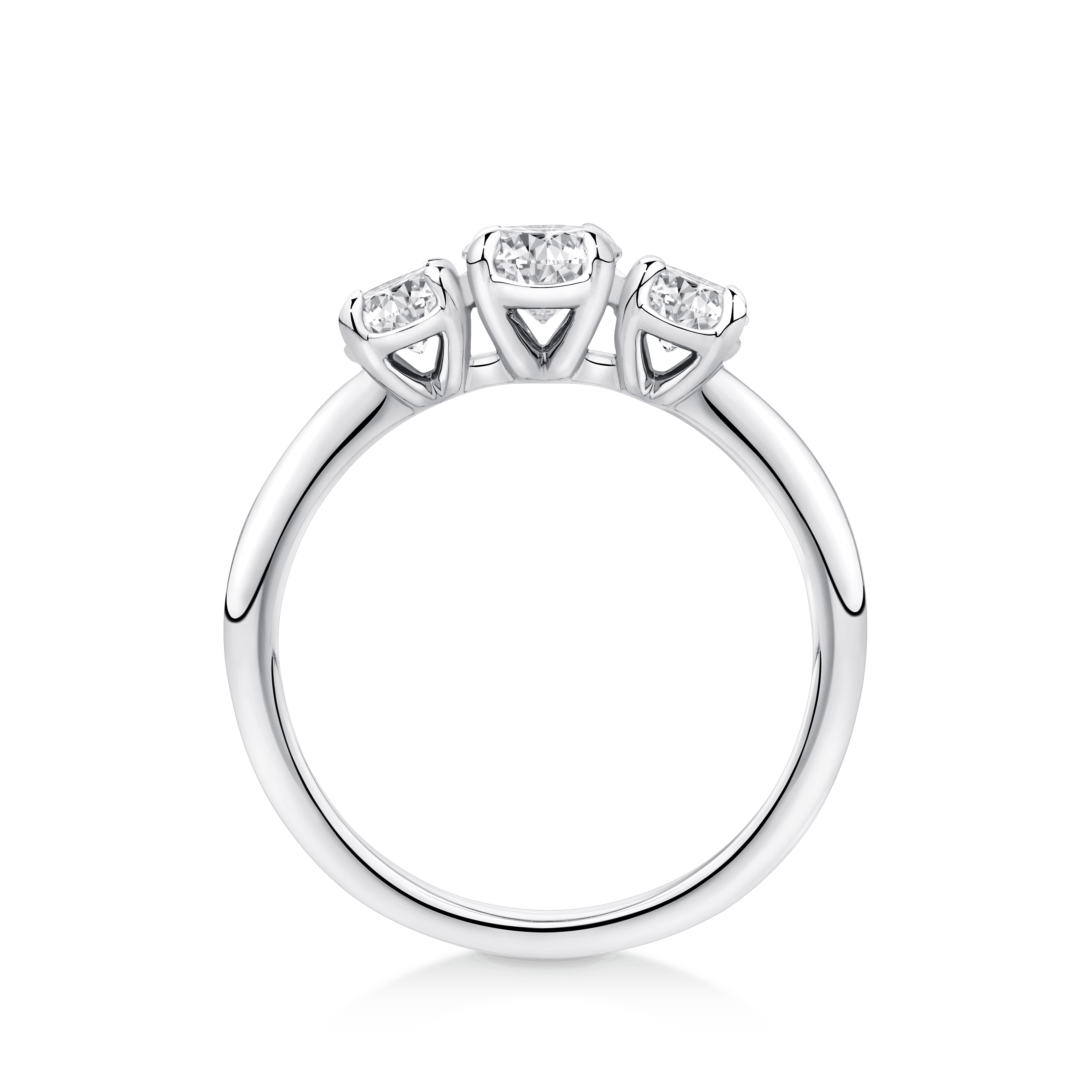 Amāre® 1.00 Carat TW Diamond Three Stone Engagement Ring in Platinum