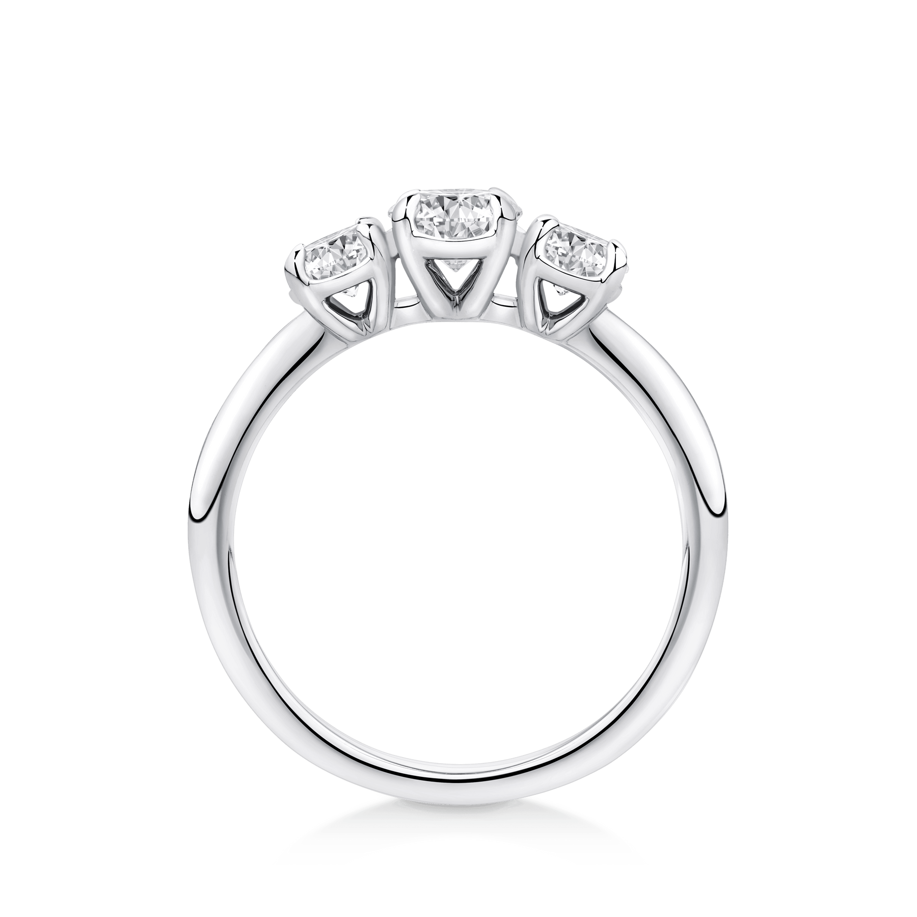 Amāre 1.00 Carat TW Diamond Three Stone Engagement Ring set in Platinum - Wallace Bishop