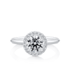 Amāre® 1.40 Carat TW Diamond Halo Engagement Ring in Platinum