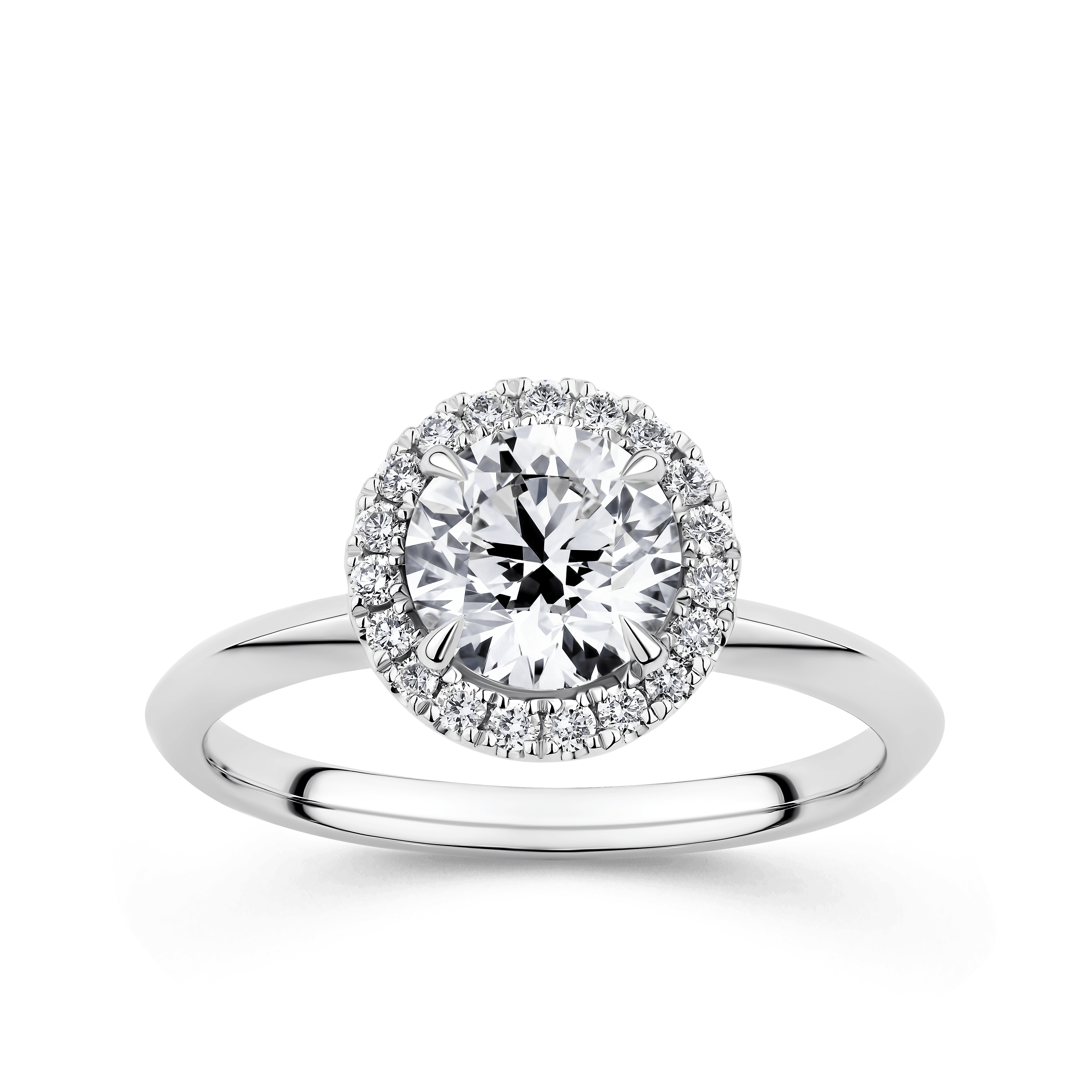 Amāre® 1.40 Carat TW Diamond Halo Engagement Ring in Platinum