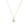 Green Amethyst & 0.02ct TDW Diamond Drop Pendant in 9ct Yellow Gold