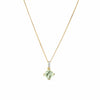 Green Amethyst & 0.02ct TDW Diamond Drop Pendant in 9ct Yellow Gold