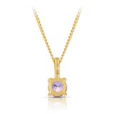 Amethyst Round Pendant in 9ct Yellow Gold