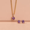 Amethyst Round Pendant in 9ct Yellow Gold