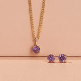 Amethyst Round Pendant in 9ct Yellow Gold