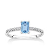 Aquamarine & 0.08 TW Diamond Ring in 9ct White Gold