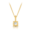 Aquamarine Solitaire Pendant in 9ct Yellow Gold