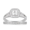 0.96ct TW Asscher Cut Diamond Bridal Set in 18ct White Gold