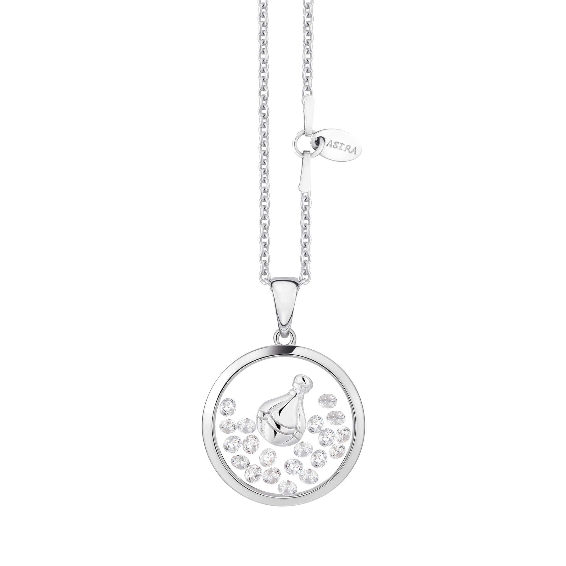 ASTRA Air Balloon Cubic Zirconia Circle Pendant in Sterling Silver - Wallace Bishop