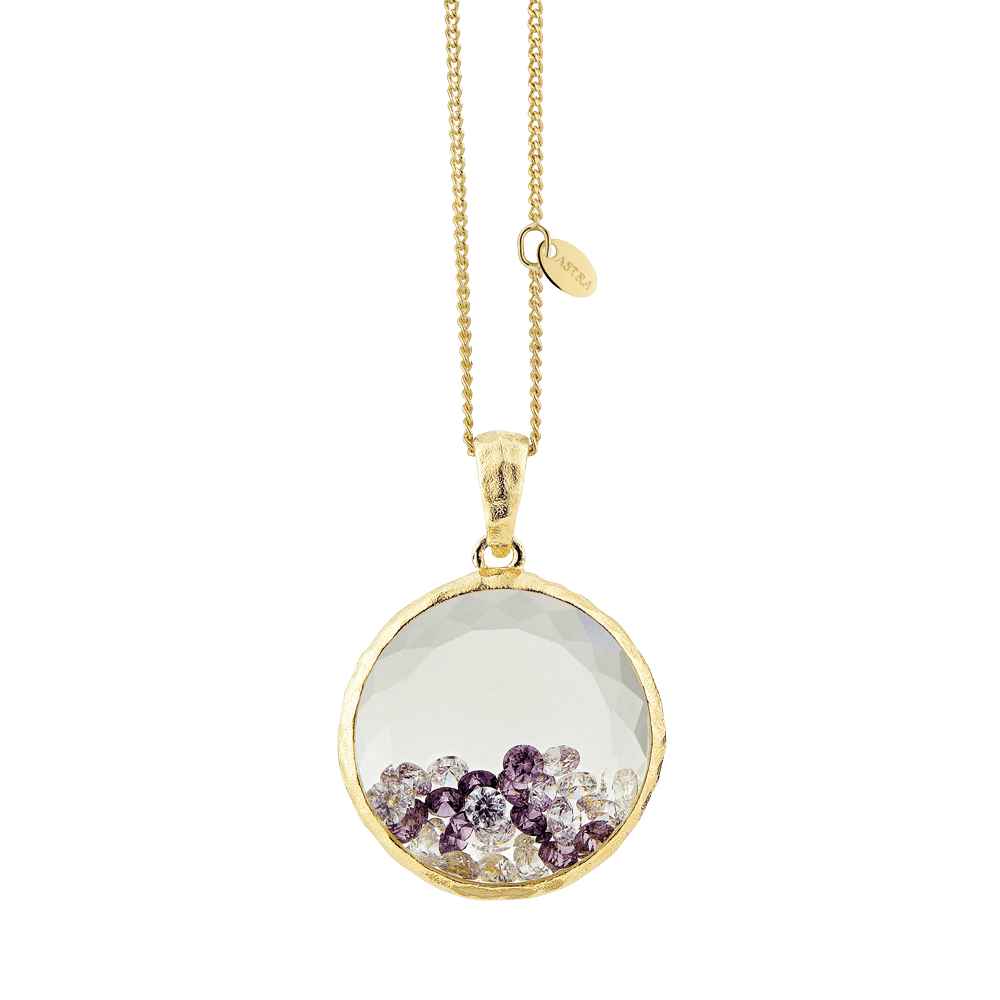 ASTRA New York Cubic Zirconia Circle Pendant in Sterling Silver & Gold Plated - Wallace Bishop